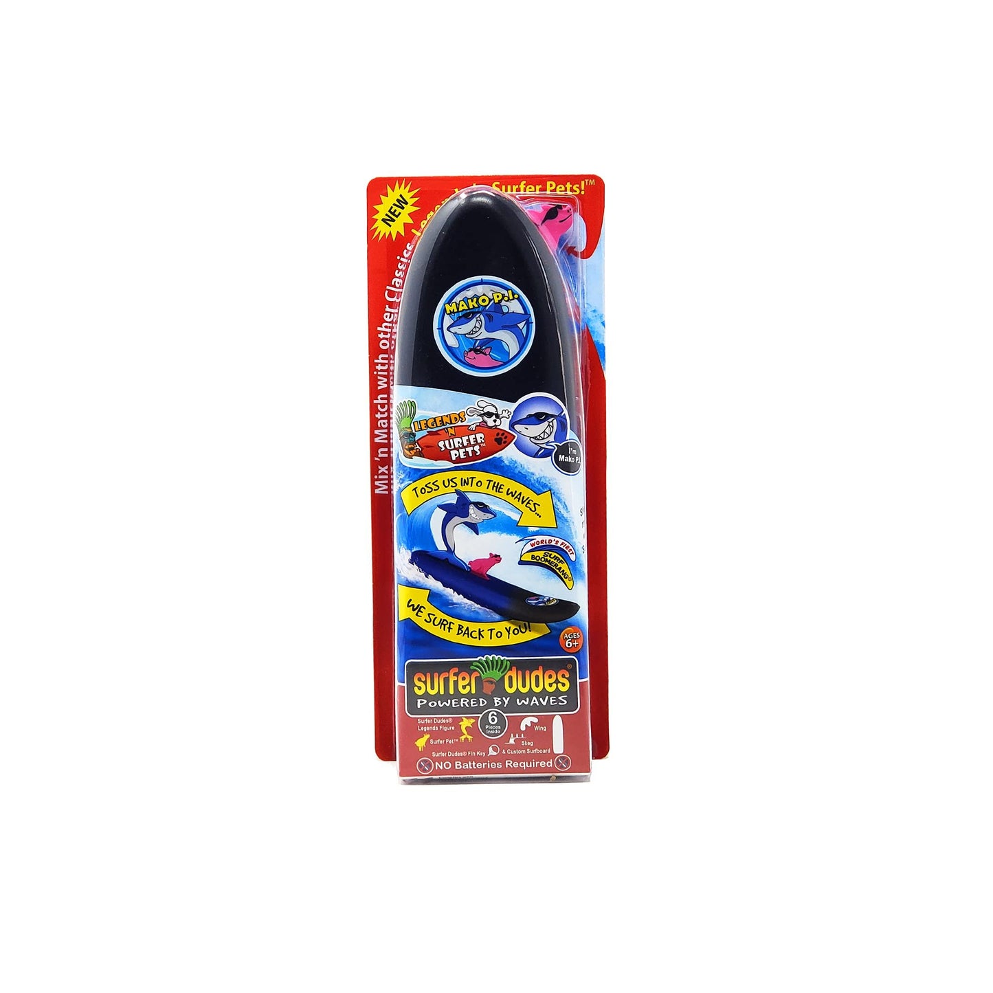 Surfer Dudes Legends & Surfer Pets Wave Powered Mini-Surfer, Pet and Surfboard Beach Toy