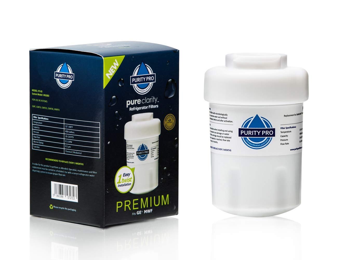 Purity Pro PF03 Replacement Filter for GE MWF, Smart Water MWFP