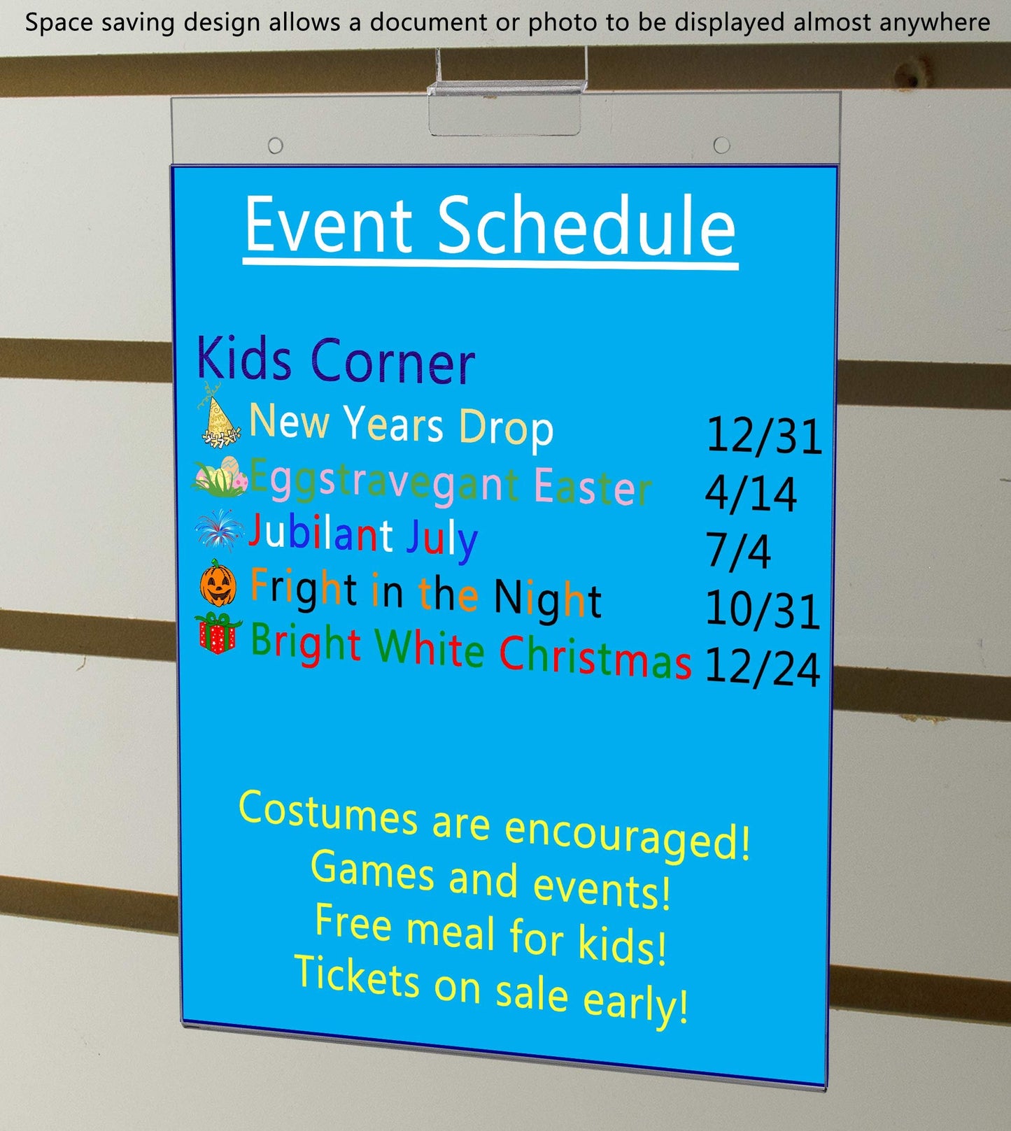 Slatwall Sign Holder for 8.5 x 11 Inch Flyers Ads and Price Lists in Retail Stores Bookstores and Libraries Clear Acrylic Literature Sleeve No Assembly Required by Marketing Holders