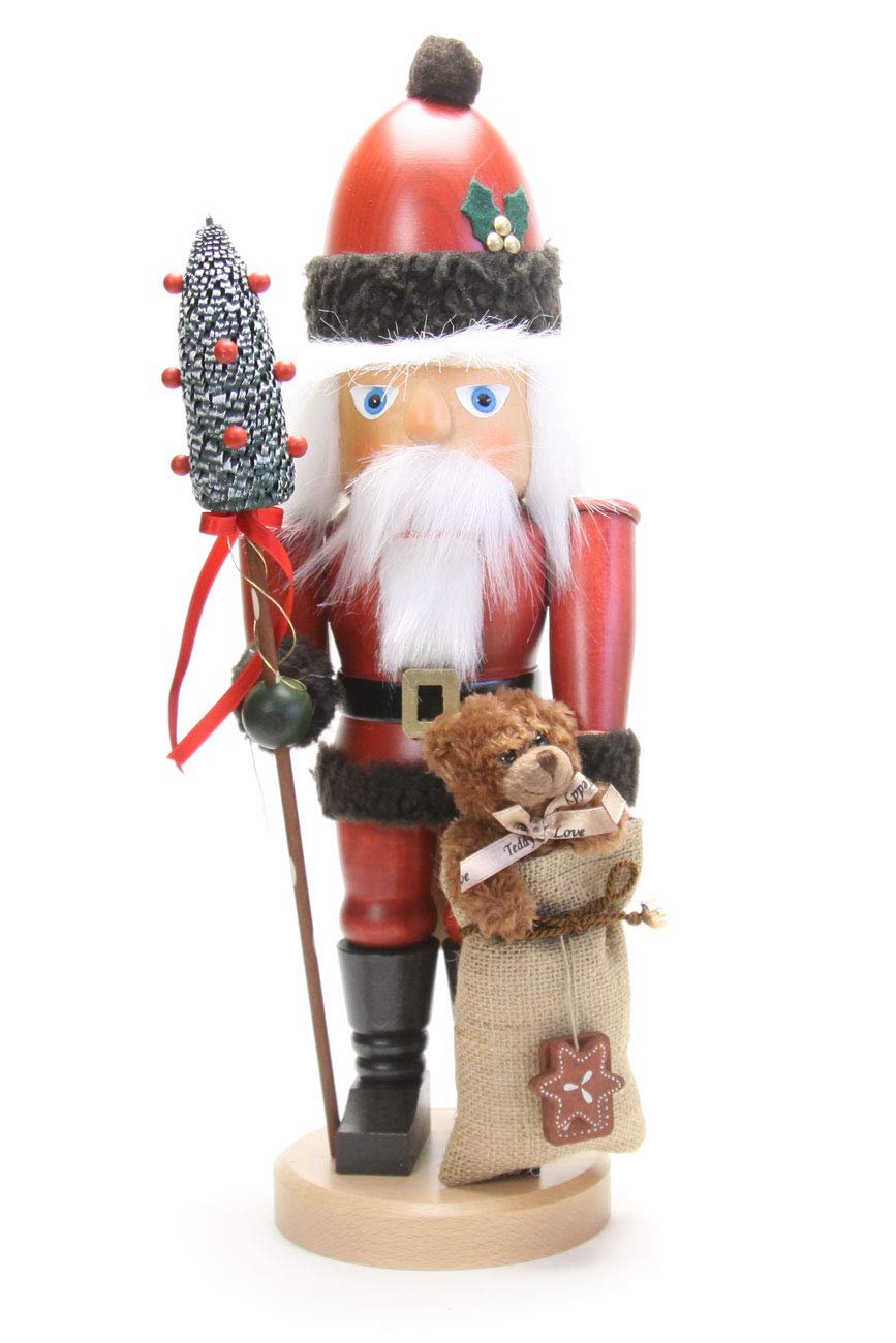 Christian Ulbricht German Christmas Nutcracker Santa Claus with Teddy - 44,5 cm / 18 inch - Authentic German Erzgebirge Nutcrackers