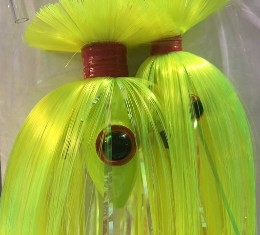Blue Water Candy - Rock Fish Candy 8 oz & 4 oz Mojo Lure Loaded with 9-Inch Swimbait Shad Bodies Tandem Parachute Rigged & Ready
