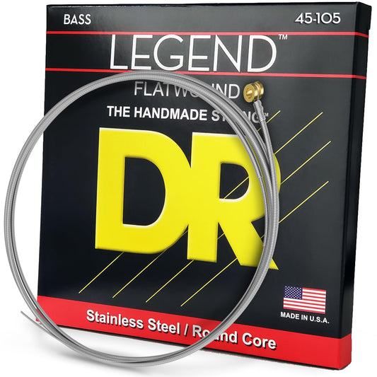 DR Strings Hi-Beam Flats - Flatwound Stainless Steel Round Core 5 String Bass 45-125