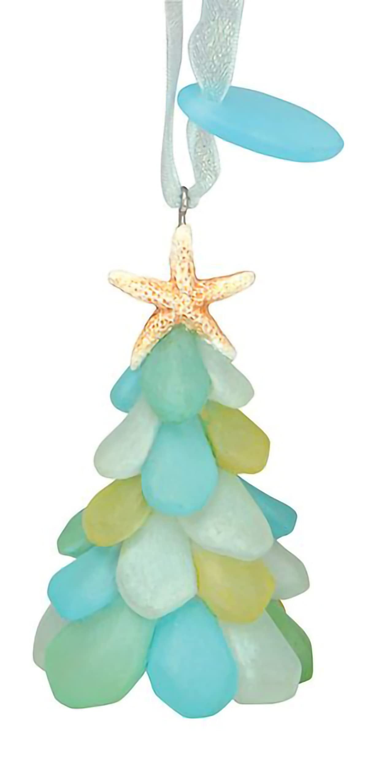 Cape Shore Christmas Resin Ornament, Sea Glass Tree, Holiday Tree Decoration, Home Collection