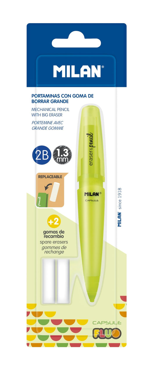 MILAN BYM10306 Capsule Fluo Pencil 1.3 mm with 2 Rubber Bands