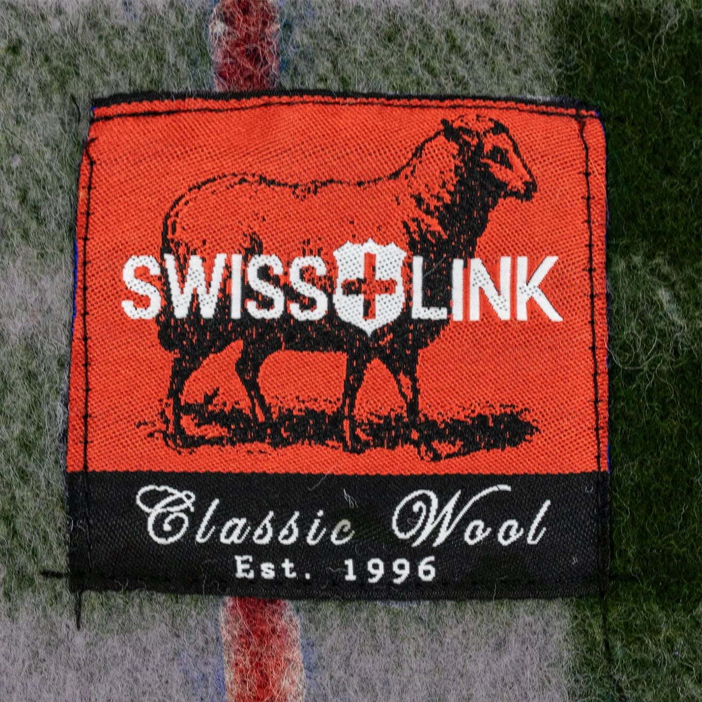 swiss link Swiss Link Military Surplus 90 x 62 Inch Insulating Indoor Outdoor Stain, Flame, and Water Resisting Classic Wool Plaid Washable Throw Blanket, Green, Green Plaid