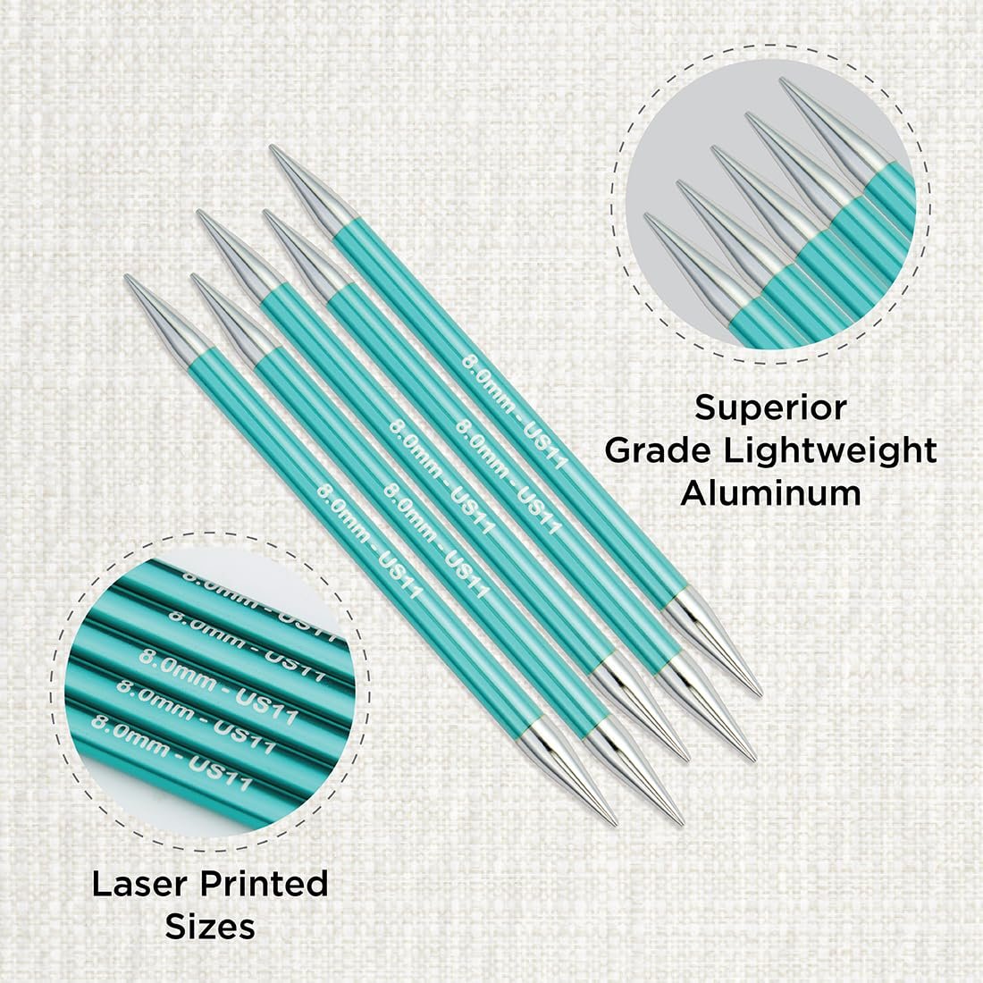 KnitPro Zing Double Pointed Needles 8" (20cm)