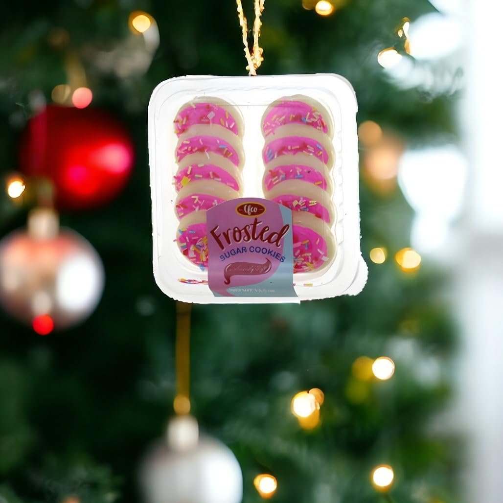 Cody Foster & Co Pack of Pink Frosted Sugar Cookie Ornaments, Realistic Details