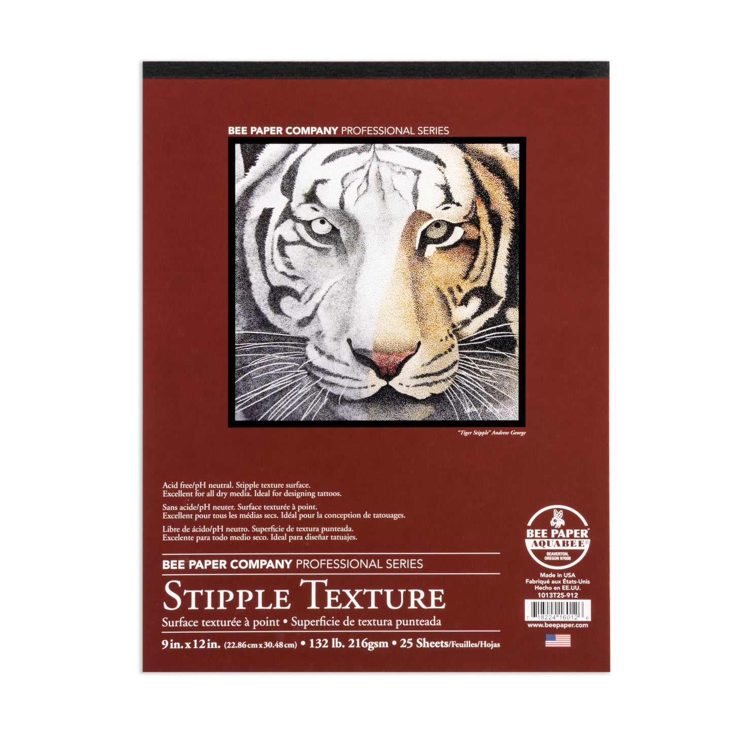 Bee Paper - 9"x 12" Stipple Texture Paper Pad, 25 Sheets