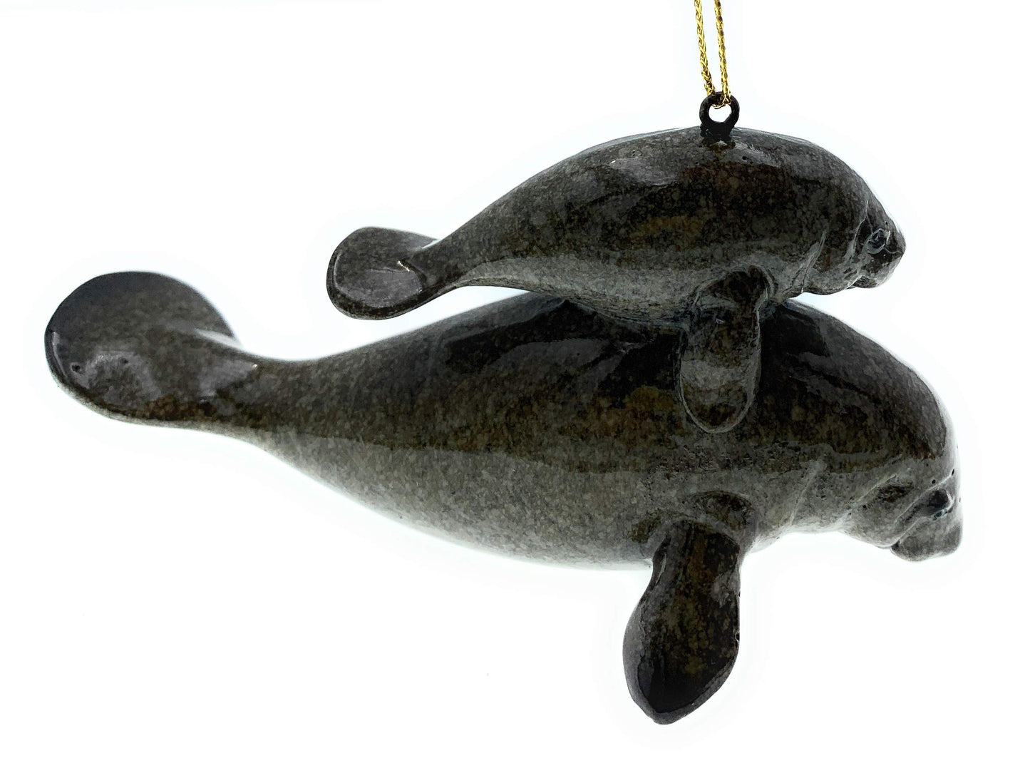 Globe Imports Manatee with Baby Calf Christmas Ornament, 4.75 Inches Long