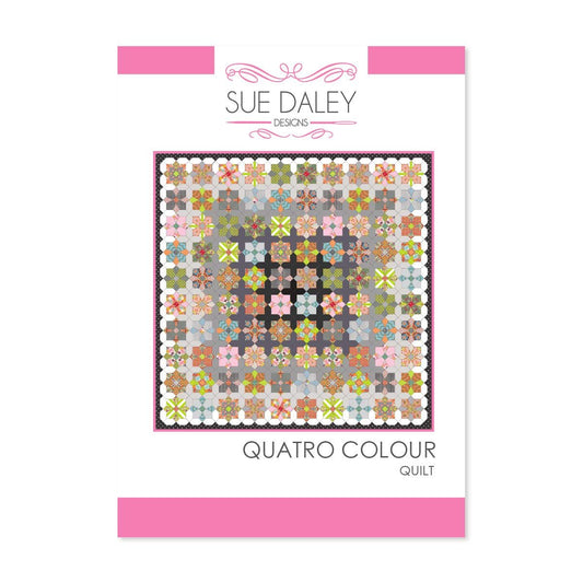 Quatro Colour Quilt Pattern by Sue Daley Designs EPP English Paper Piecing Starter Kit Papers and Templates Patchwork Sewing
