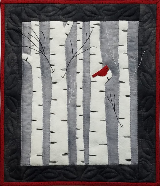 Wall Quilt Kit by Rachel's of Greenfield, Birches Wall Quilt Kit 13x15 inch, white