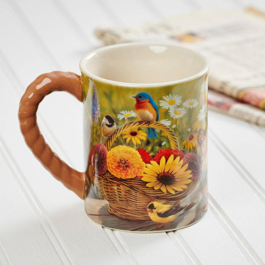 Wild Wings Summer Bouquet Sculpted Mug by Rosemary Millette