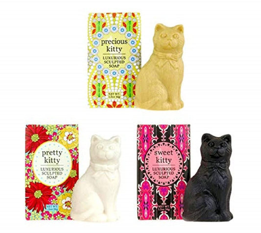 Greenwich Bay Trading Company – Kitty Sculpted Soap Bundle- Precious Kitty + Pretty Kitty + Sweet Kitty