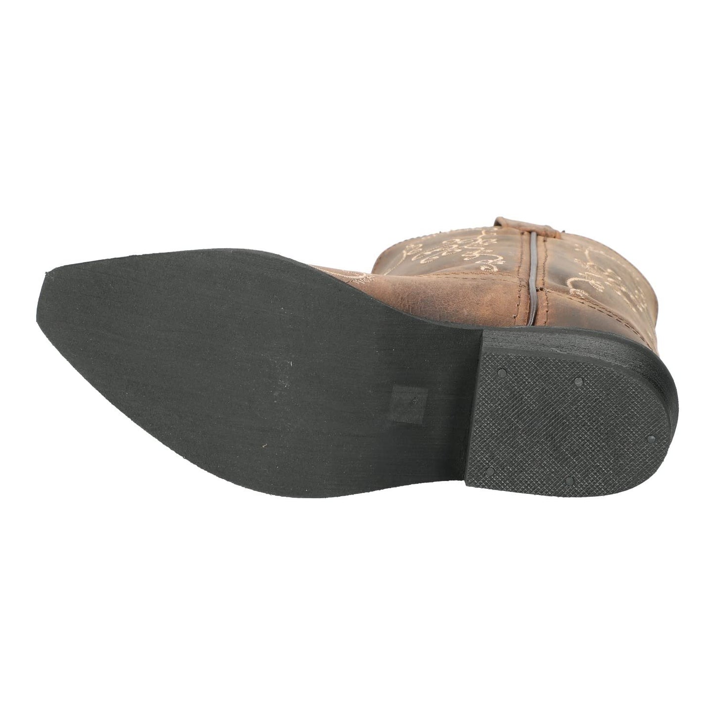 Smoky Mountain Boots Women's Jolene Pull on Embroidered Snip Toe Brown Waxed Distress Boots Cowboy