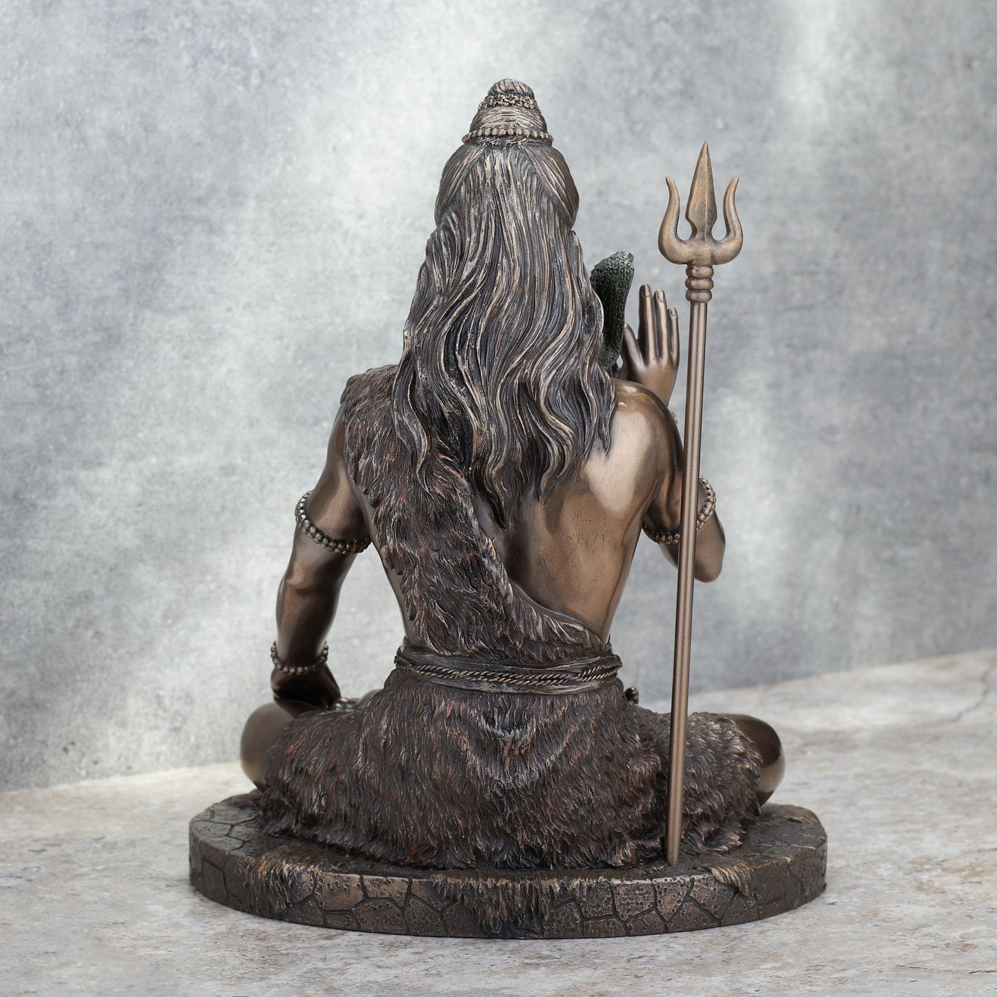 Veronese Design Lord Shiva in Meditation Pose Hindu God Cold Cast Resin Antique Bronze Finish Statue Sculpture