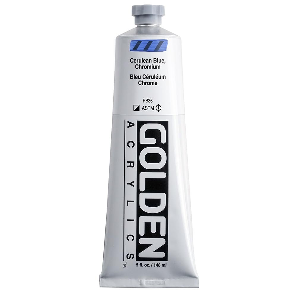 5 Oz Heavy Body Acrylic Color Paints Color: Cerulean Blue Chromium