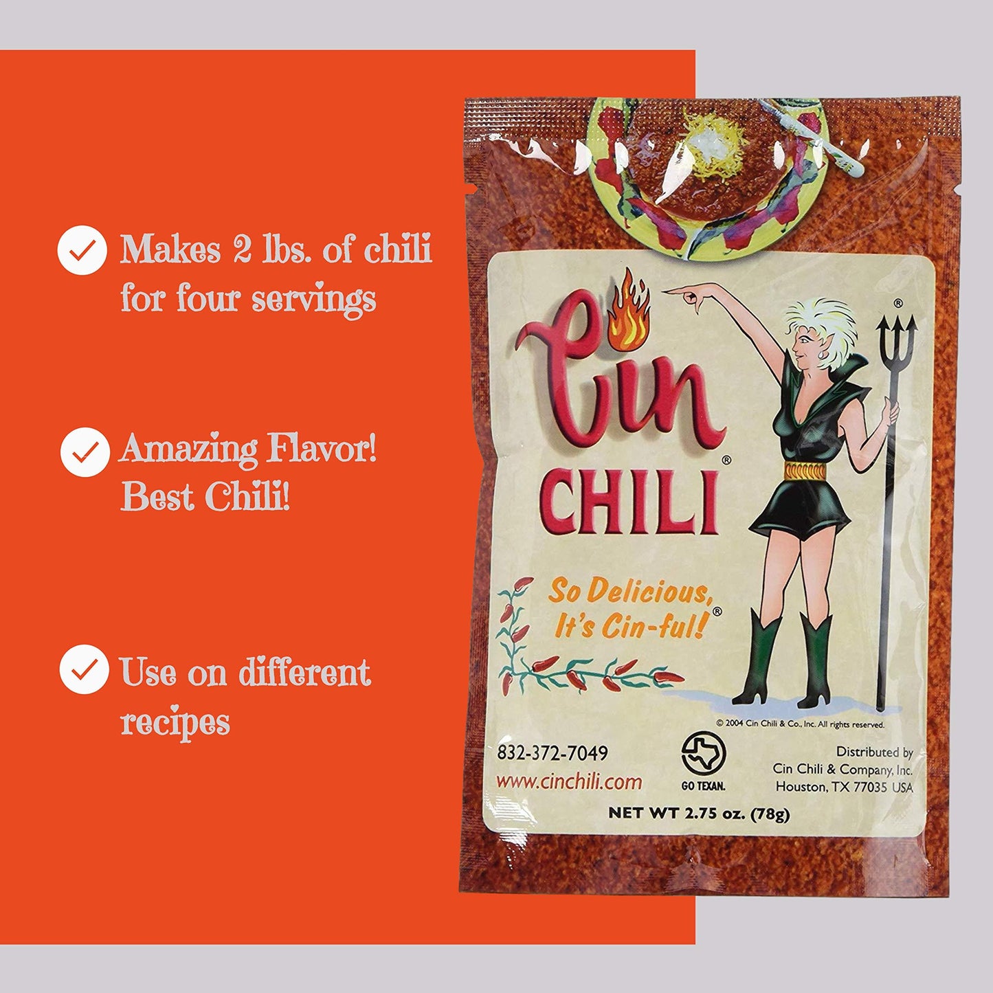 Cin Chili Mix Deliciously Cin-ful Seasoning Sauce for Cooking or Baking, Pack of 3