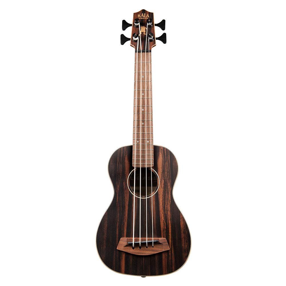 Kala UBASS-EBY-FSRW Striped Ebony Acoustic-Electric Ukulele Bass with Round Wounds
