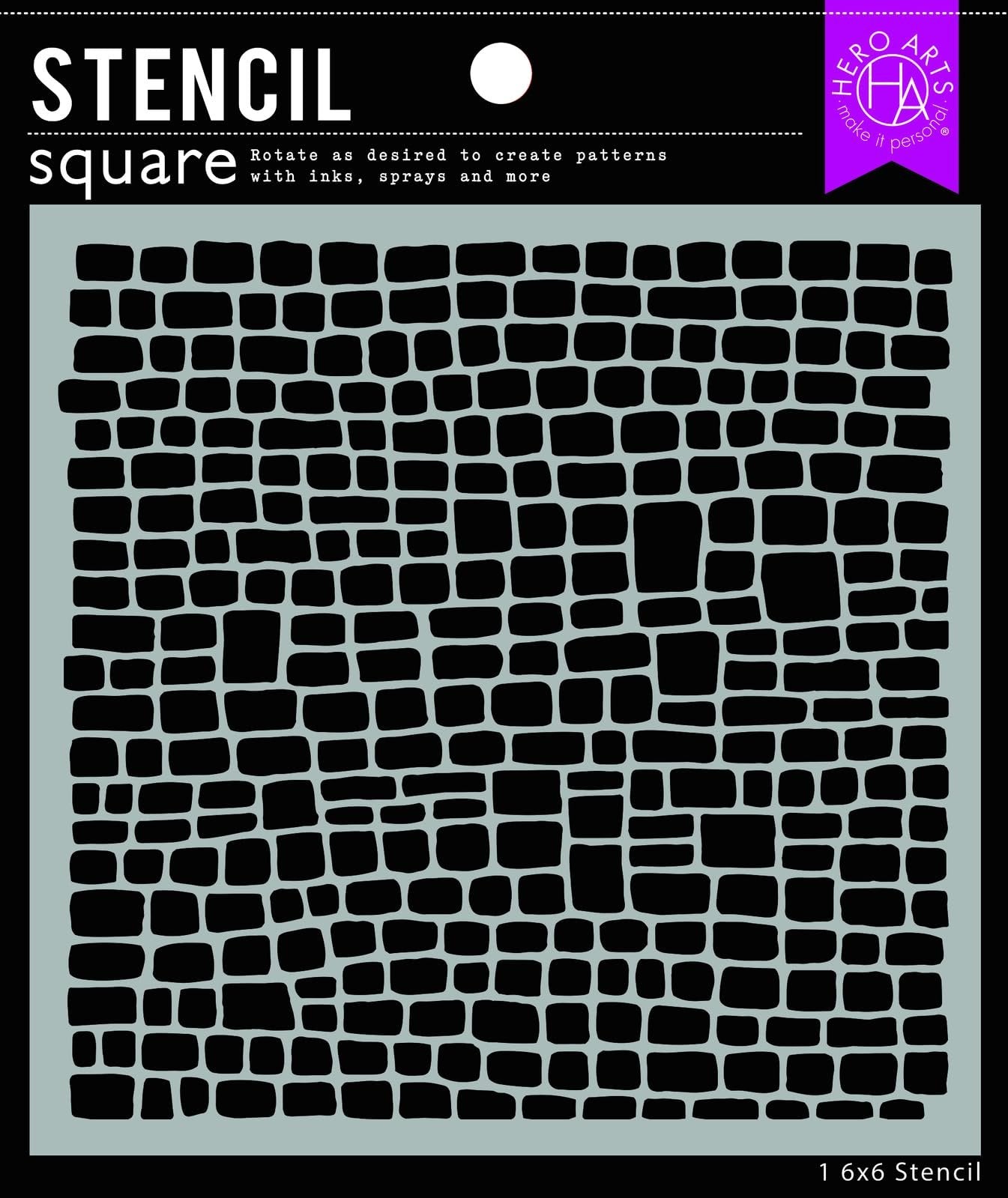 Hero Arts SA195 Stencil 6x6, Cobblestone