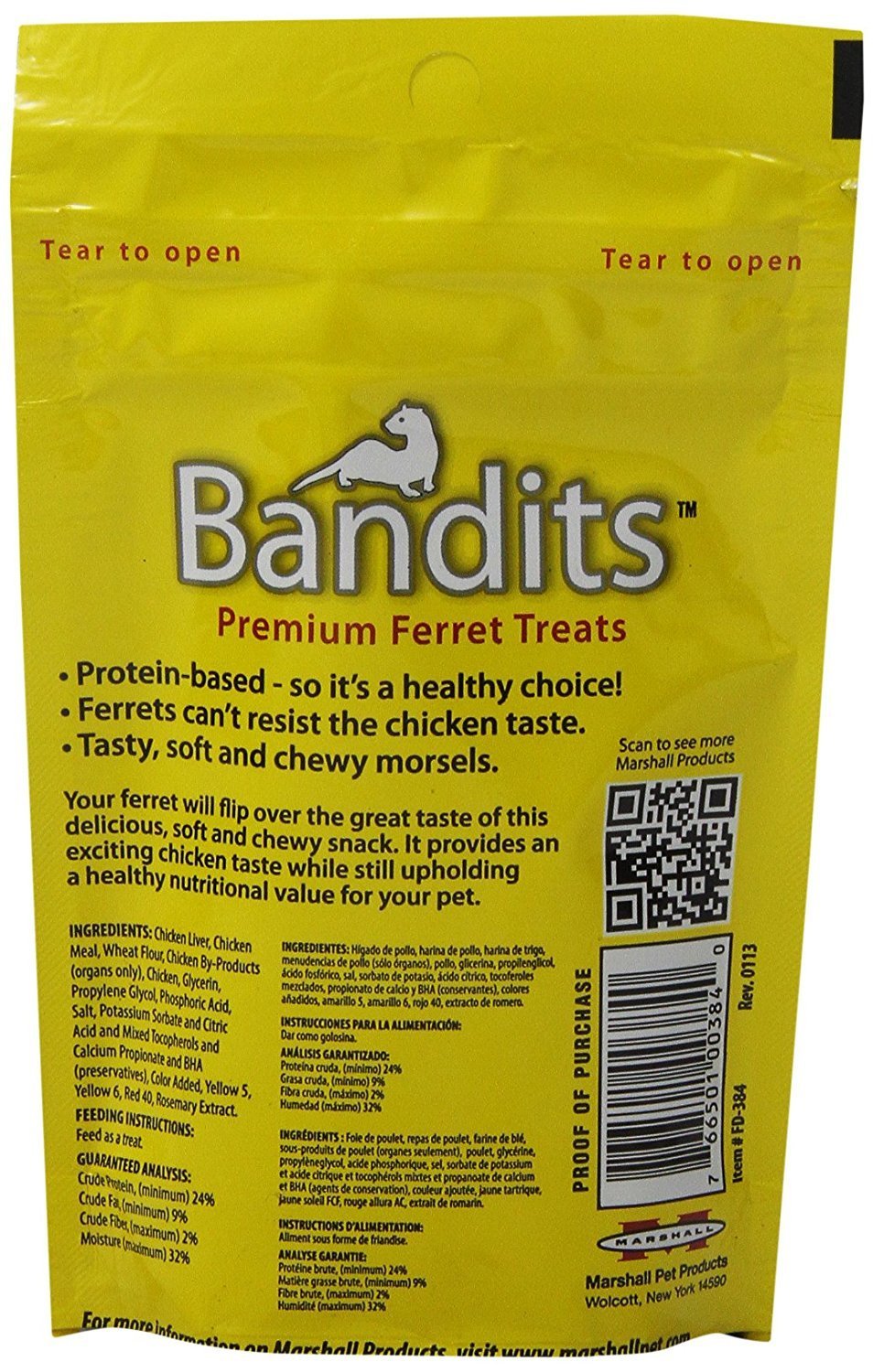 Marshall Pet Products Natural High-Protein Bandit Semi-Moist Chew Treats