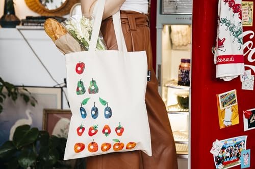 The Very Hungry Caterpillar Tote Bag with Inner Pocket - World of Eric Carle Gift for Book Lovers