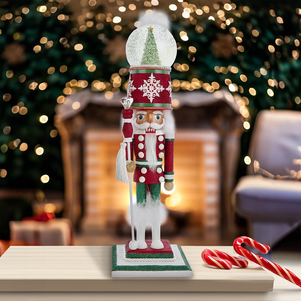 Kurt Adler 20" Hollywood Nutcrackers™ Animated Musical Water Globe Hat Nutcracker