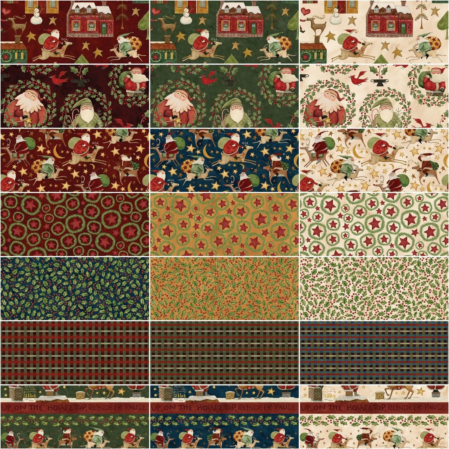 Teresa Kogut Up on The Housetop 21 Fat Quarters Riley Blake Designs FQ-14730-21