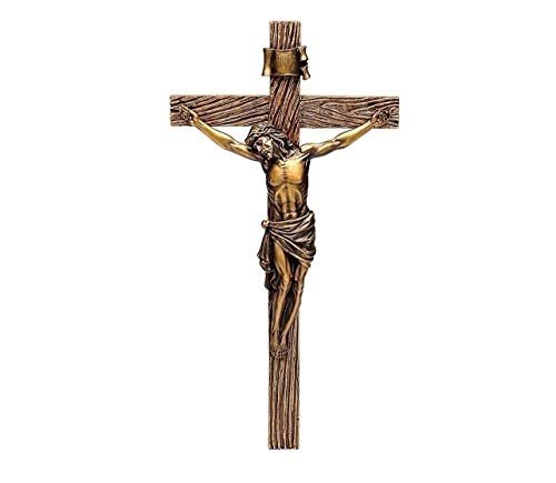 Joseph's Studio by Roman, Cross and Crucifix Collection, 13.25" H Antique Gold Crucifix, Home Décor, Devout Gift, Prayerful Inspiration (7x7x13)