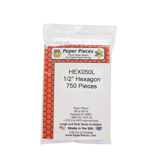 Paper Pieces Hexagon Pack 1/2in 750pc, None