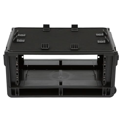 SKB Studio Flyer Rack Case 4U - Durable Mobile Studio Solution with Injection Molded Shell, TSA Locks, and Wheels for Musicians, DJs, and Producers - Securely Transport and Protect Your Gear