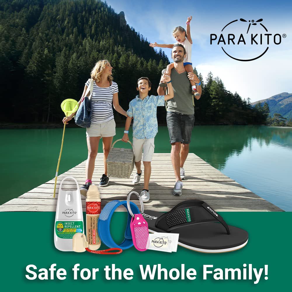 PARA'KITO Mosquito Repellent Bracelets + Refill Pellets Bundle | w/Peppermint Oil, Essential Oils | Hiking & Camping Accessories | Paraben Free, DEET Free - 2 Wristbands & 2 Refills