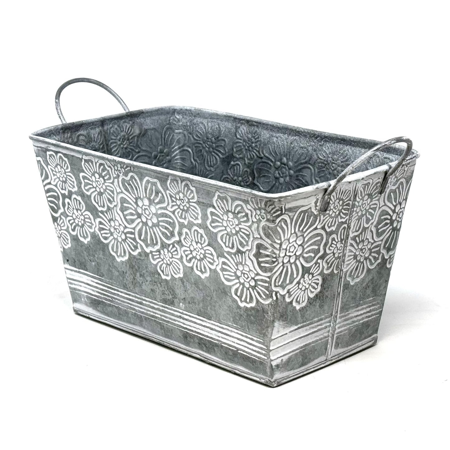 allgala llgala Galvanized Planter Pot Indoor and Outdoor Decoration-Rectangular