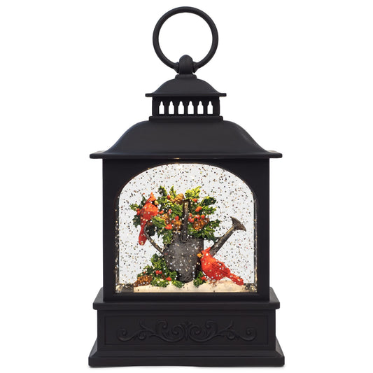 RAZ Imports 2022 Holiday Water Lanterns 9.75" Cardinals On Watering Can Lighted Water Lantern