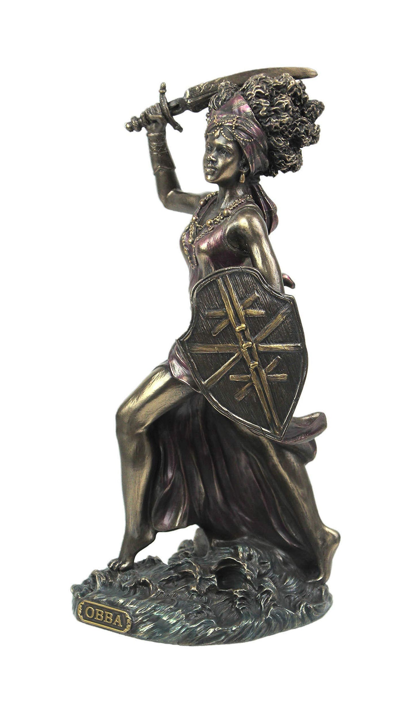 Veronese Design 8 5/8" Santeria Orishas Obba River Goddess Cold Cast Resin Bronze Finish Statue