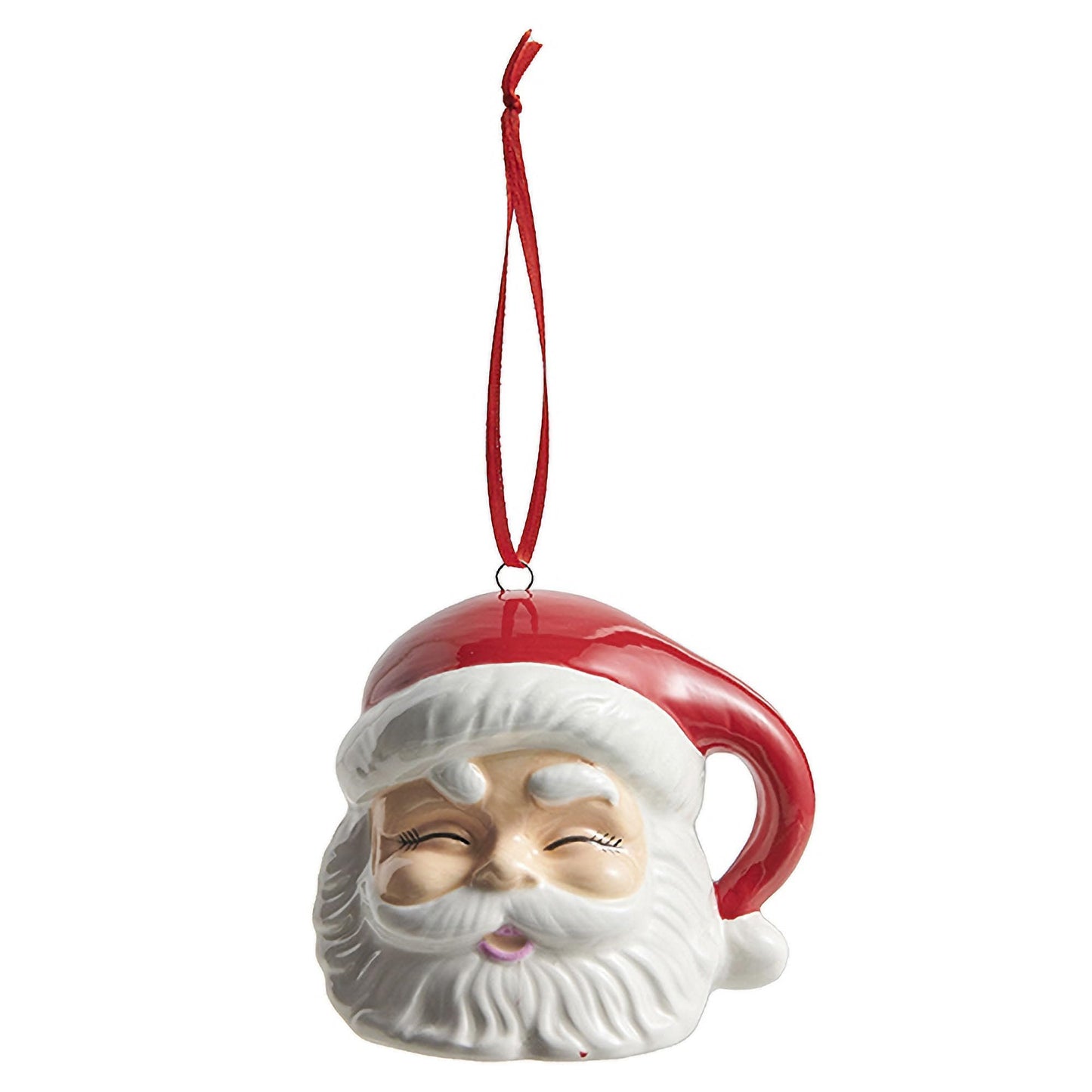RAZ Imports Red Santa Ornament, 3.5-inch Length, Ceramic, Christmas, Home Décor