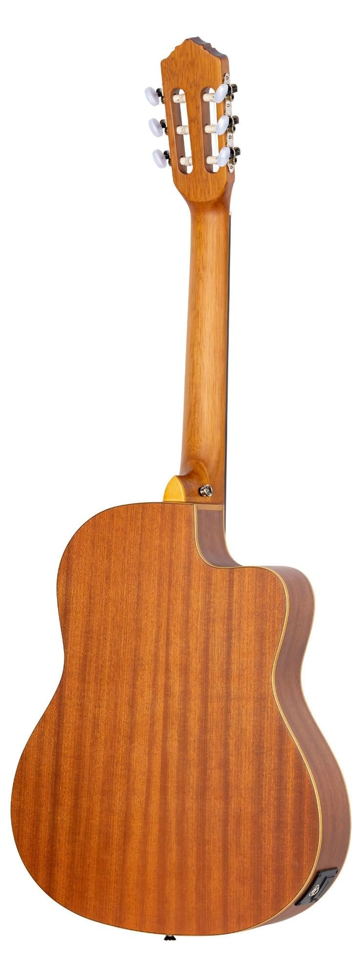 Ortega Guitars Family Series Thinline Acoustic-Electric Left-Handed Nylon Classical 6-String Guitar w/Bag, (RCE125SN-L)