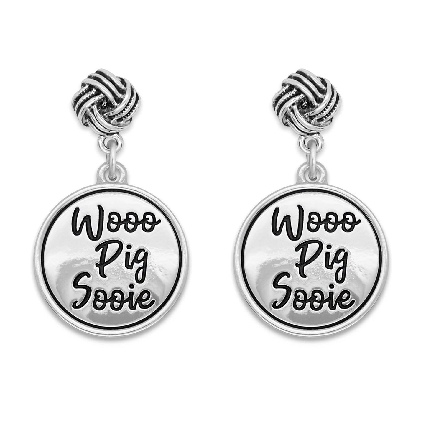 From the Heart Arkansas Razorbacks Woo Pig Sooie Silver Twist and Shout Earrings Jewelry Gift UA