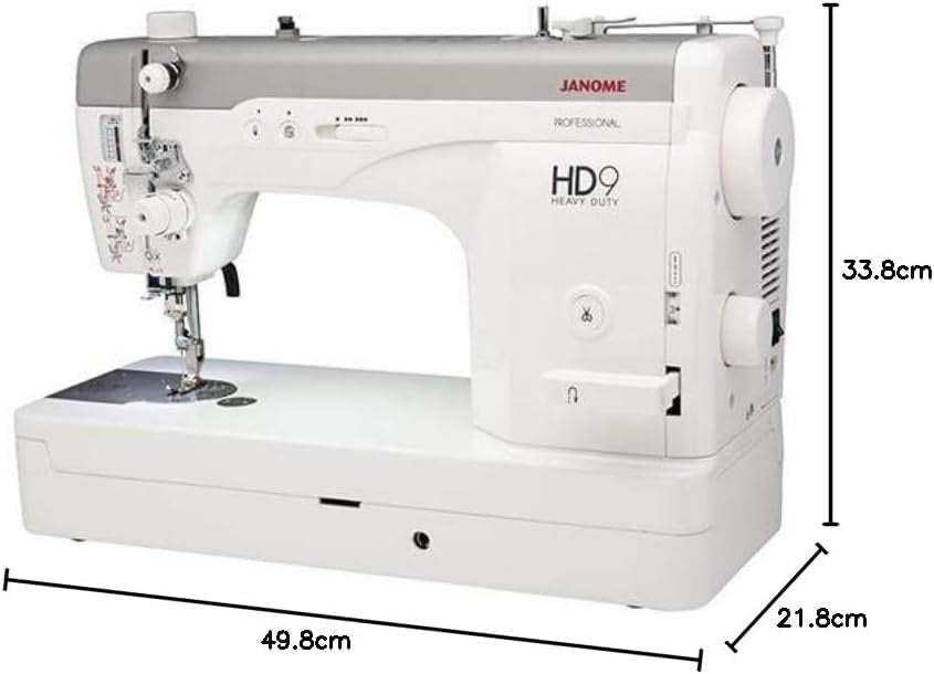 Janome HD9 White: Heavy Duty High Speed Portable Industrial Sewing Machine, with Extra Large Bobbin