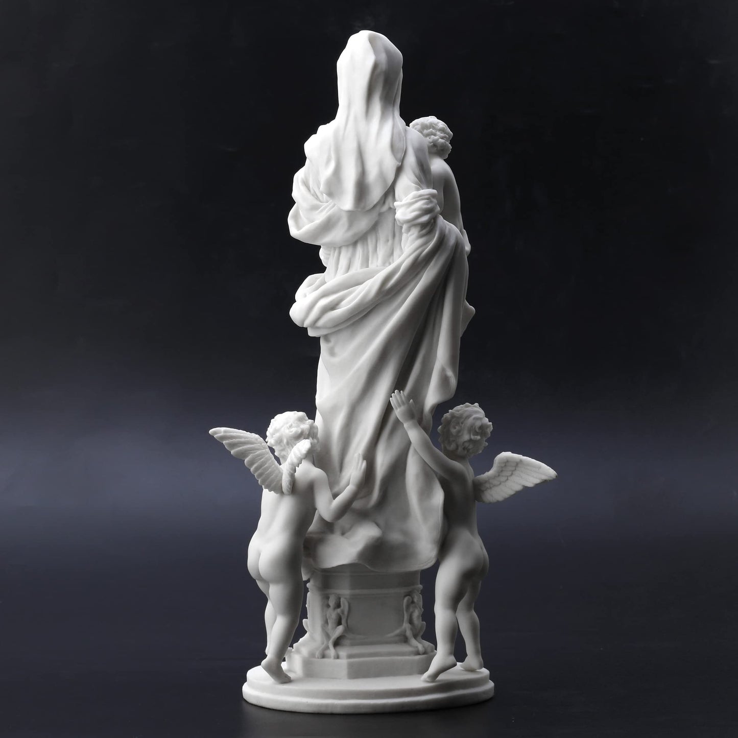 Veronese Design 14 1/8 Inch Madonna of The Harpies Resin Statue Marble White Finish
