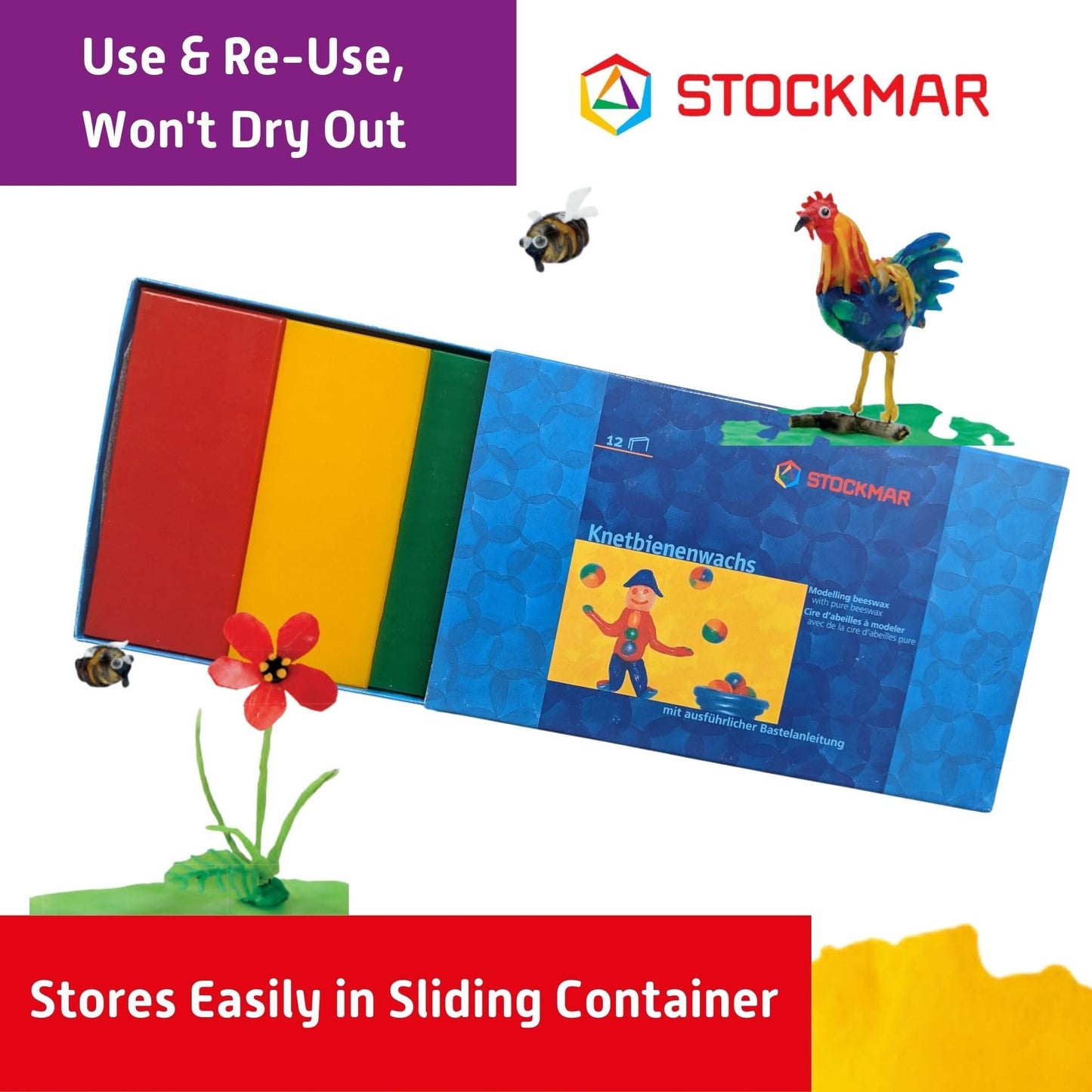 STOCKMAR Modelling Beeswax Sheets in a Cardboard Box