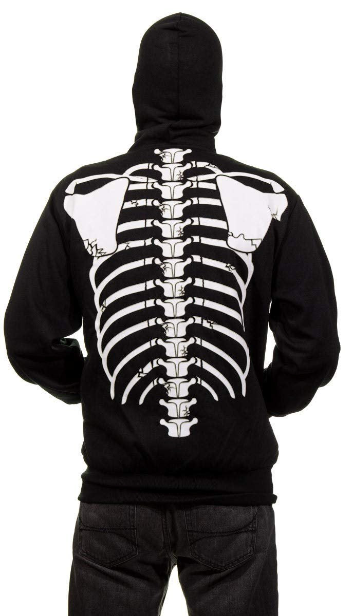 Calhoun Men's Glow in The Dark Skeleton Costume Zip Hoodie