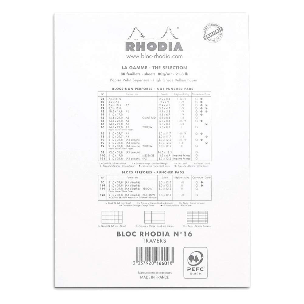 Rhodia Stapleboundパッドno。18 – a4 (8.25 X 11.75インチ)、グラフ、ブラック