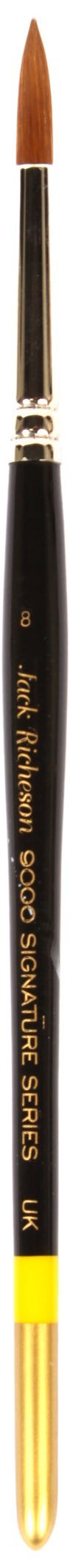 Jack Richeson 9000 Series Synthetic Short Handle Watercolor Round Brush, Size 8