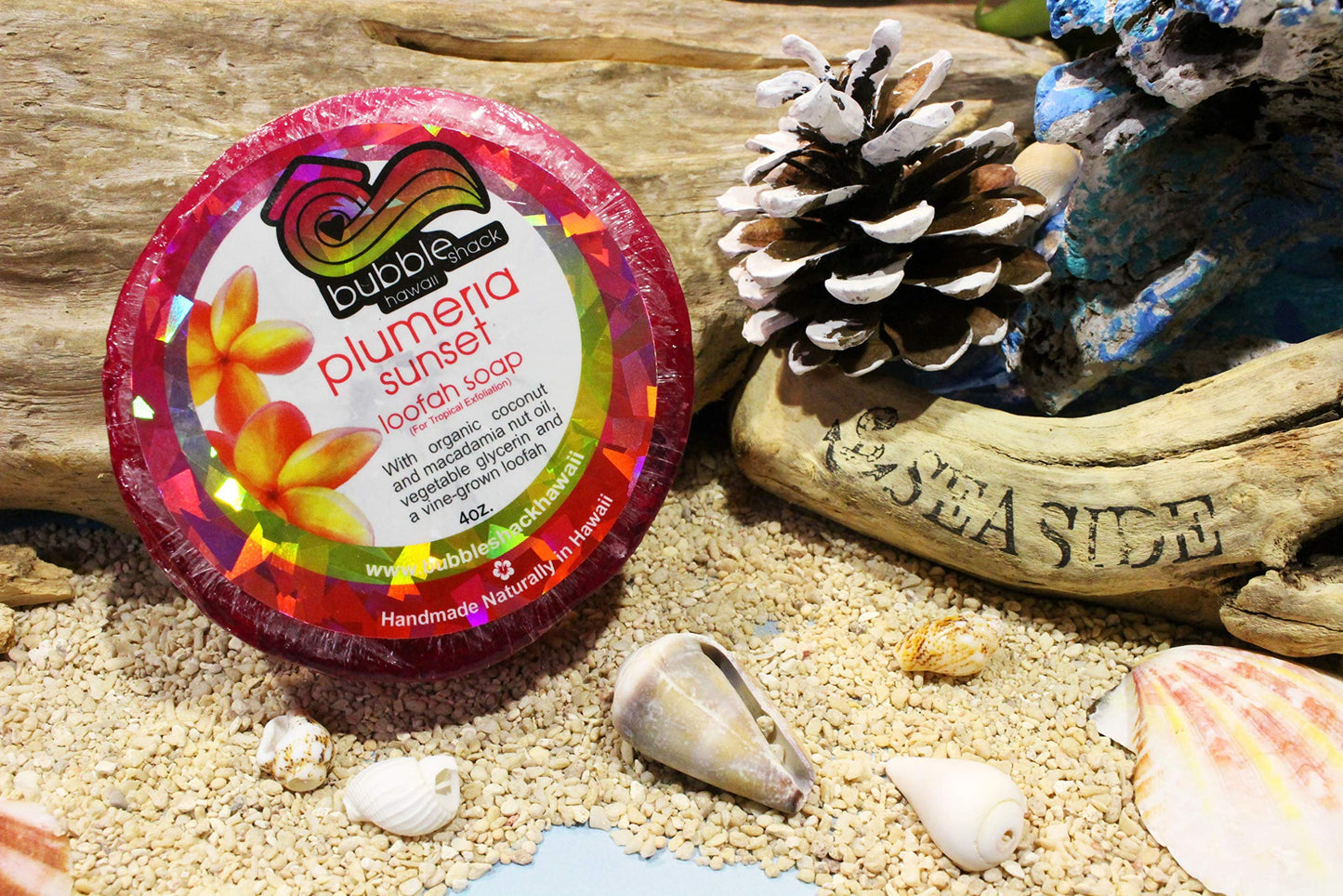 Bubble Shack Hawaii Plumeria Sunset Loofah Soap
