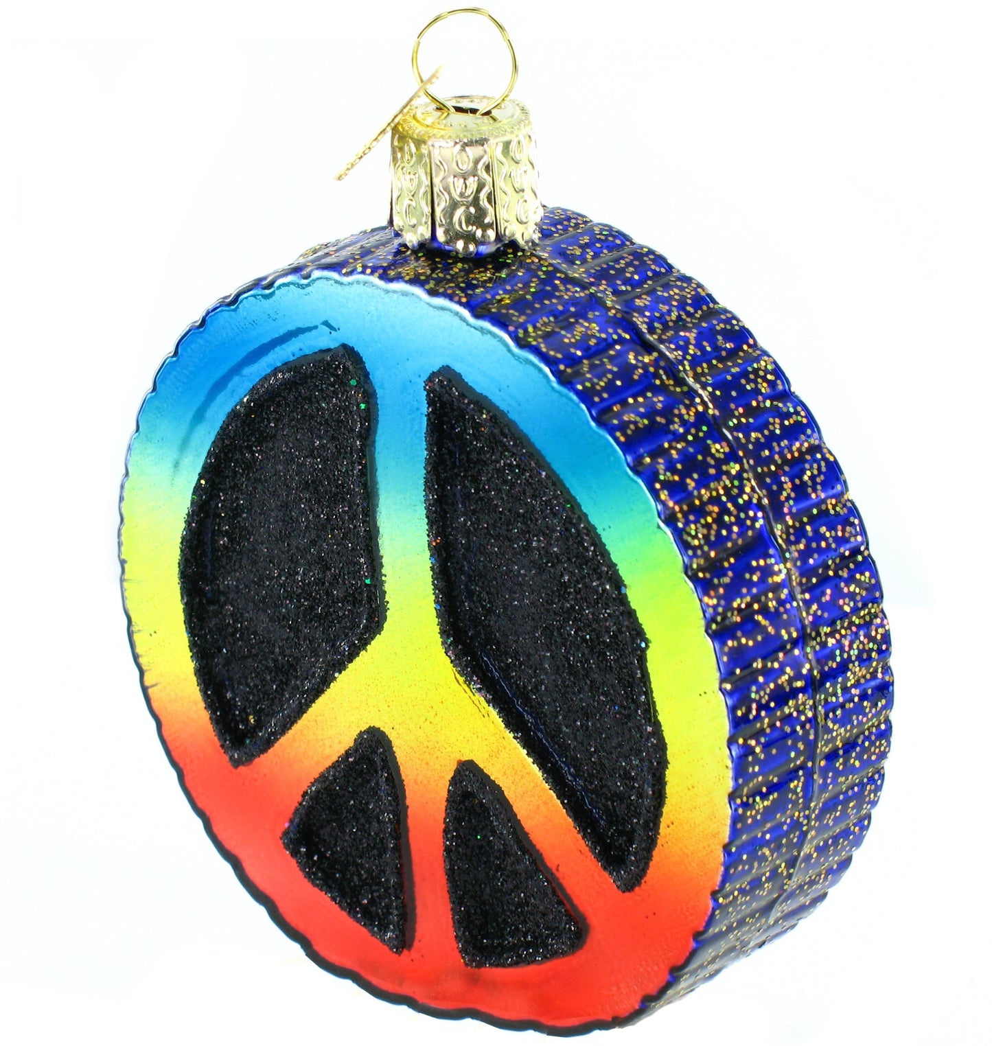 Old World Christmas Ornaments:Peace Sign Glass Blown Ornaments for Christmas Tree, Peace Sign