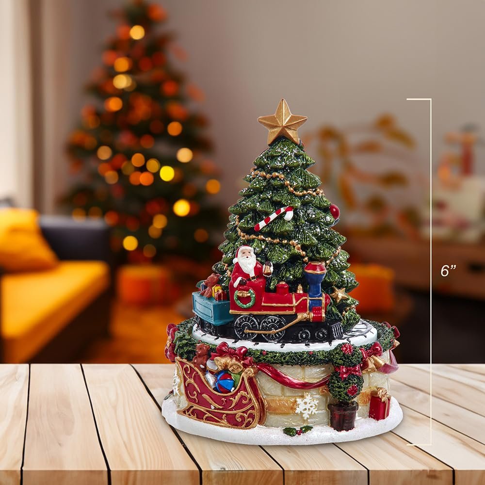 Kurt Adler 6-Inch Christmas Tree Revolving Music Box