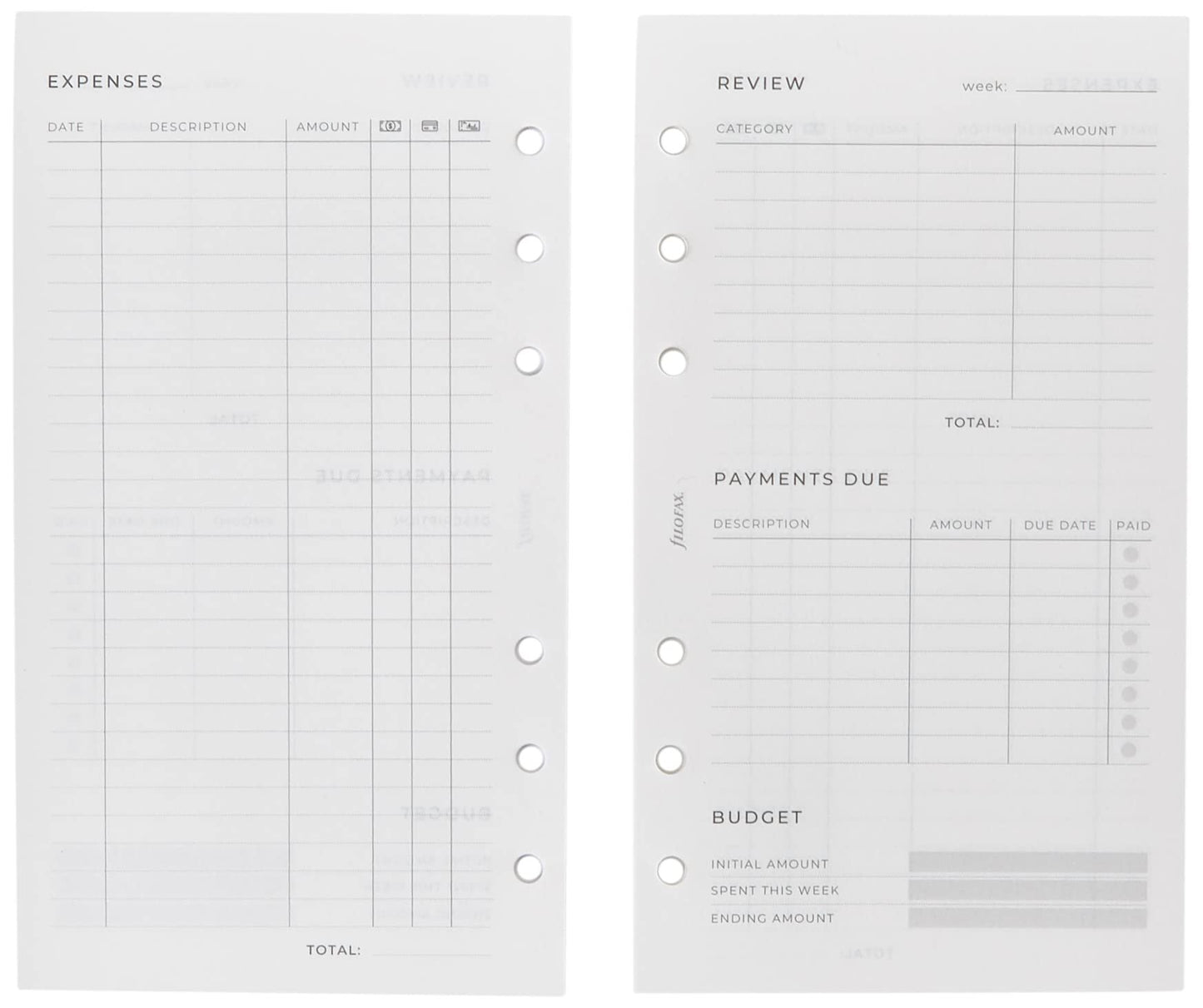 Filofax Organiser Refill Undated - Planners & Trackers