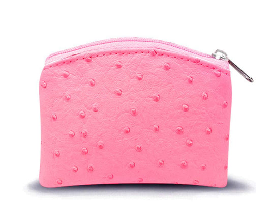 Pink Leatherette Rosary Pouch Case with Zipper Close and Satin Lining, 4 Inch
