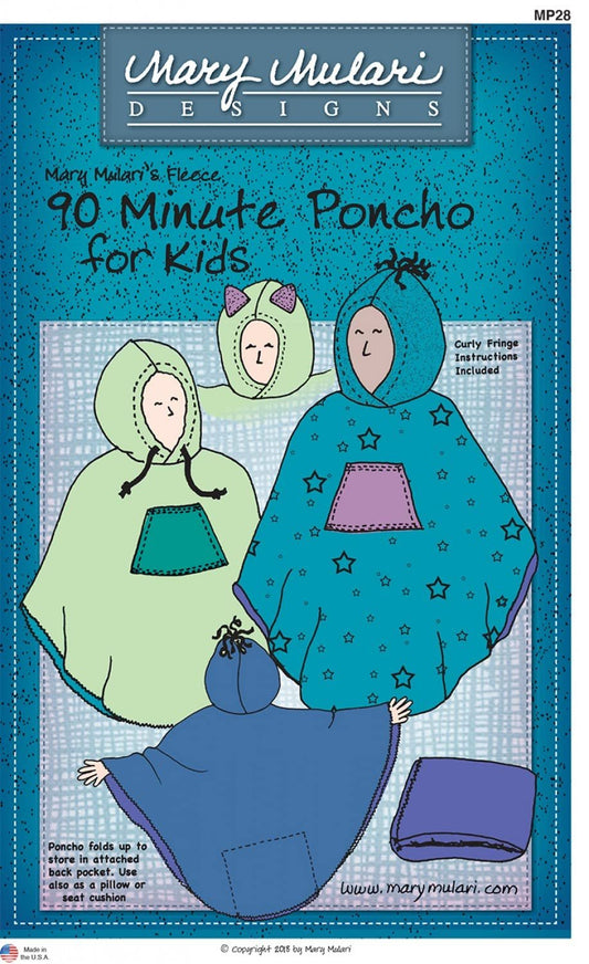 Mary's Productions 90 Minute Poncho for Kids Pattern, Multicolor