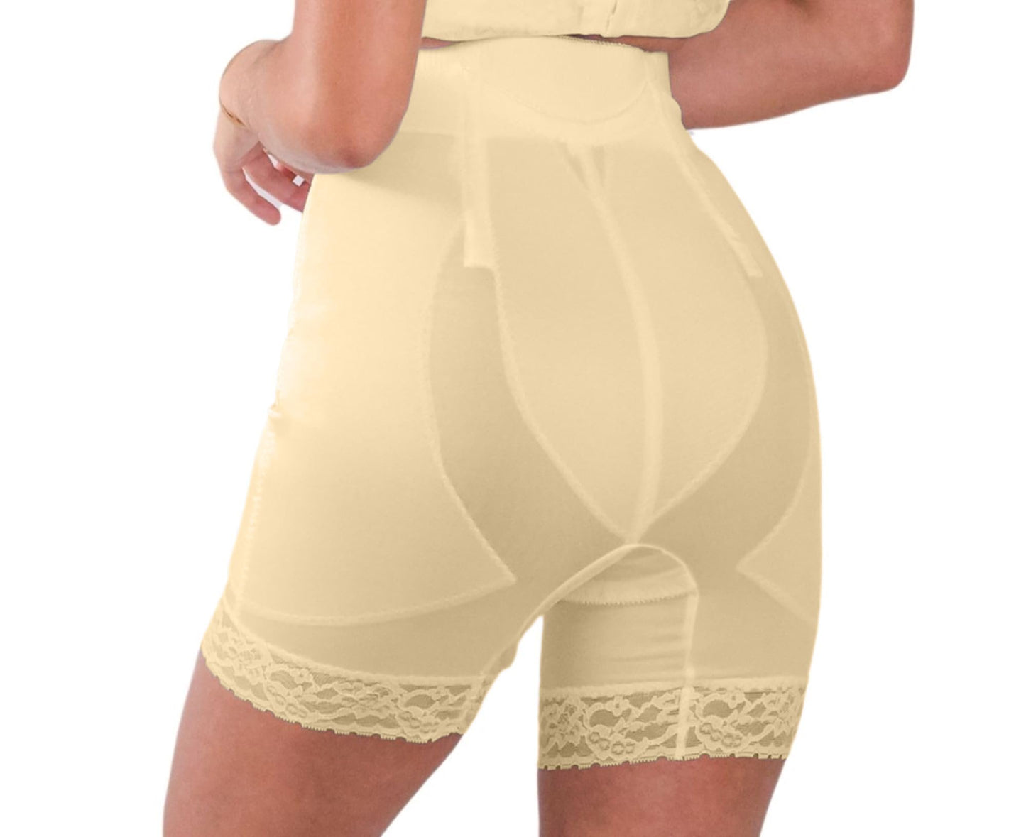 6206 - High Waist Long Leg Shaper | Made in USA | No Top Roll Waistband | Quality Material | Medium Control |